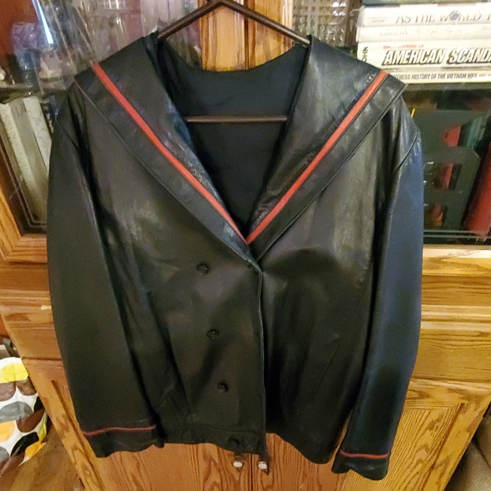 Leather sailor jacket